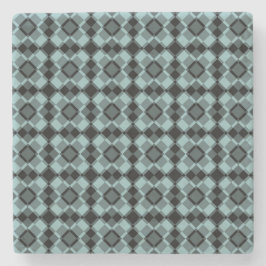 Posavasos De Piedra Patrón Argyle de Cuadros Azules y Negros