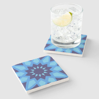 Posavasos De Piedra Patrón azul marroquí