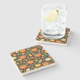 Posavasos De Piedra Patrón calabaza Día de cosecha Otoño