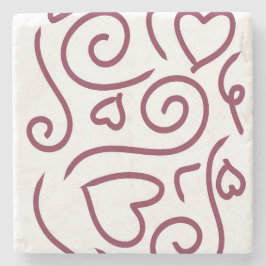 Posavasos De Piedra Patrón cardíaco simple