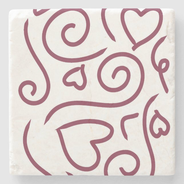Posavasos De Piedra Patrón cardíaco simple (Anverso)