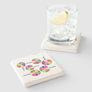 Posavasos De Piedra Patrón colorido de ollipops
