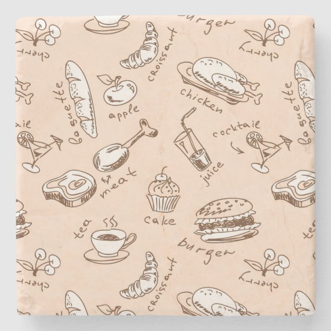 Posavasos De Piedra Patrón con alimento (Anverso)