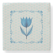 Patrón con un Tulipán Azul
