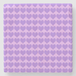 Posavasos De Piedra Patrón continuo de corazones púrpuras