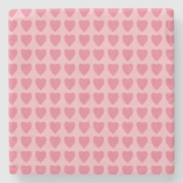 Posavasos De Piedra Patrón continuo de corazones rosas
