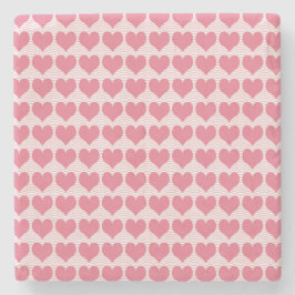 Posavasos De Piedra Patrón continuo de corazones rosas