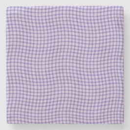 Posavasos De Piedra Patrón continuo de cuadros y cuadriculado morado