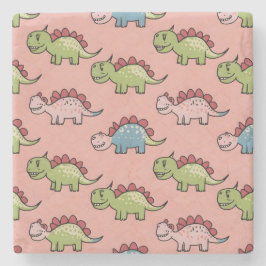Posavasos De Piedra Patrón continuo de dinosaurio lindo