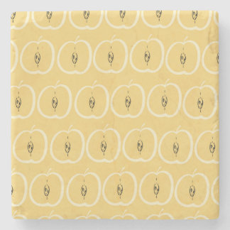 Posavasos De Piedra Patrón de Apple Vintage: Diseño de fondo de escrit