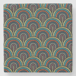 Posavasos De Piedra Patrón de arco de bordado Boho Monador de mármol