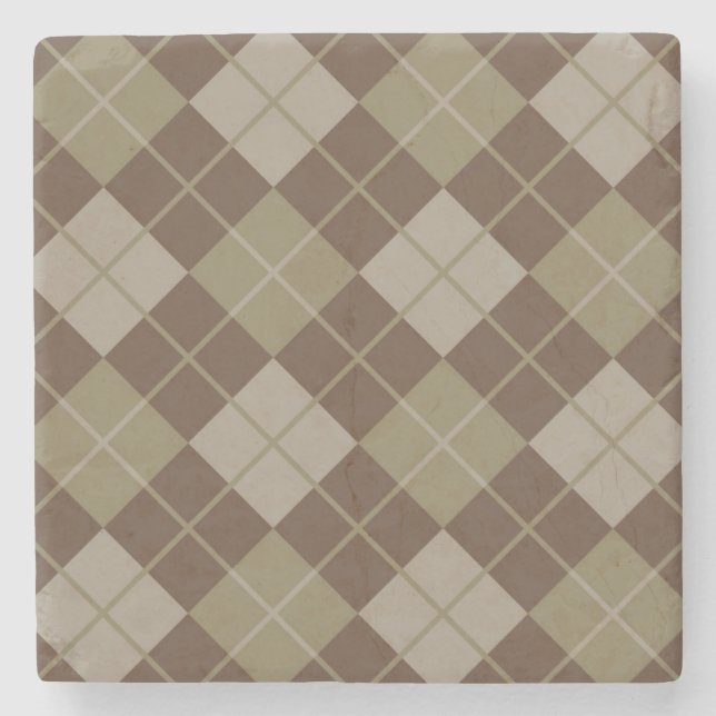 Posavasos De Piedra Patrón de Argyle (Anverso)