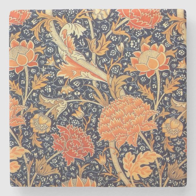 Posavasos De Piedra Patrón de Art Nouveau floral William Morris Cray (Anverso)