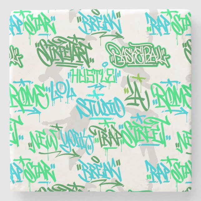 Posavasos De Piedra Patrón de Artes de Hip Hop Street (Anverso)
