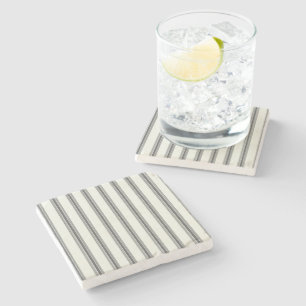 Posavasos De Piedra Patrón de banda vertical de marfil negro