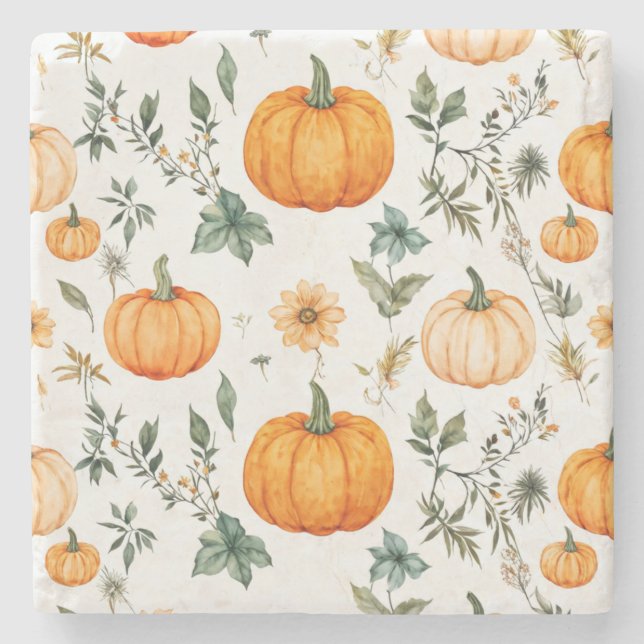 Posavasos De Piedra Patrón de calabaza rusa (Anverso)