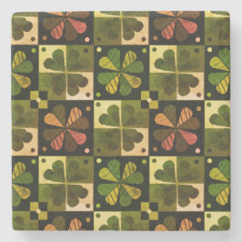 Posavasos De Piedra Patrón de cheques de Shamrock