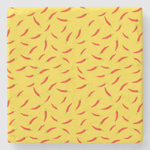 Posavasos De Piedra Patrón de Chilies rojos