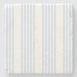 Posavasos De Piedra Patrón de cinco rayas azul pálido y blanco