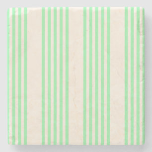 Posavasos De Piedra Patrón de cinco rayas verde y beige