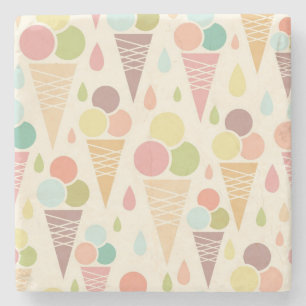 Posavasos De Piedra Patrón de conos de helados
