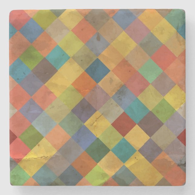 Posavasos De Piedra Patrón de cosecha. Geométrico. (Anverso)