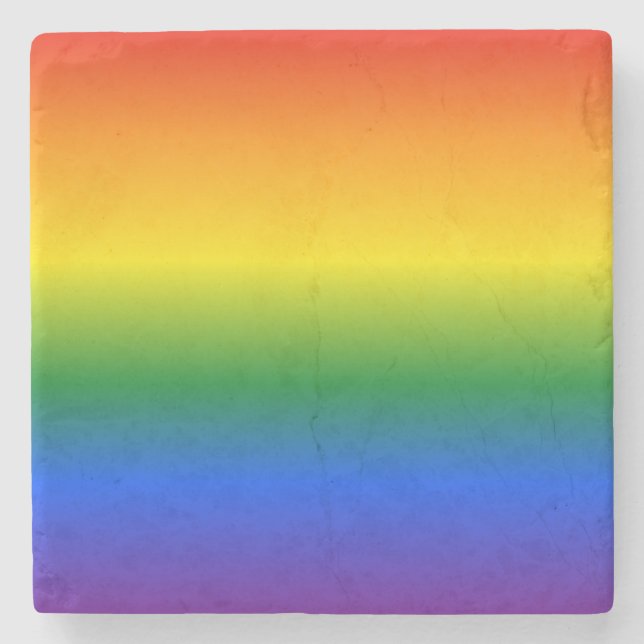 Posavasos De Piedra Patrón de degradado: LGBTQIA+ (Anverso)