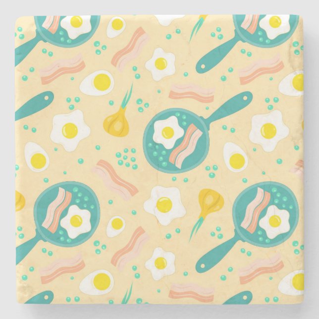 Posavasos De Piedra Patrón de desayuno (Anverso)