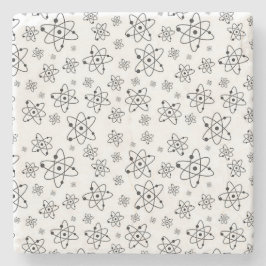 Posavasos De Piedra Patrón de edad atómica retro de átomos