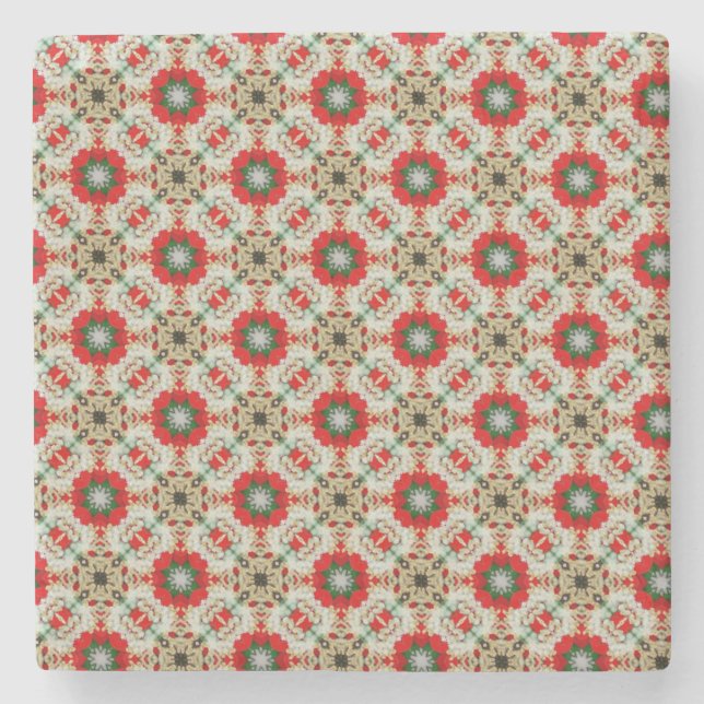 Posavasos De Piedra Patrón de encaje de navidades (Anverso)