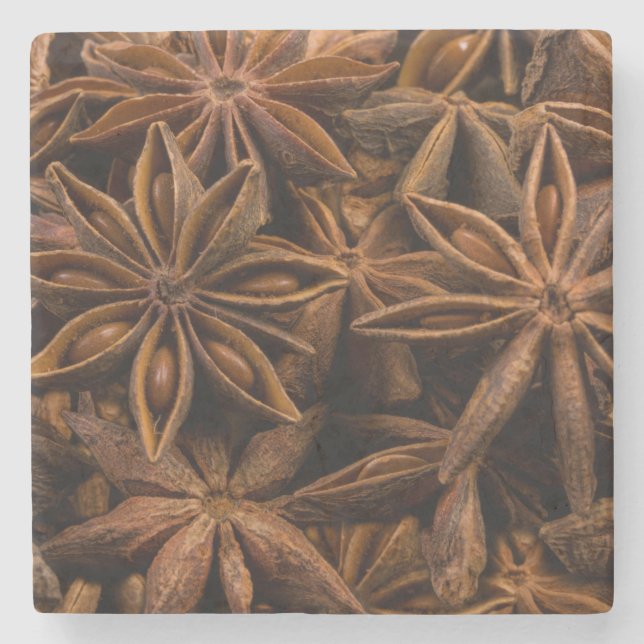 Posavasos De Piedra Patrón de estrellas de anís (Anverso)
