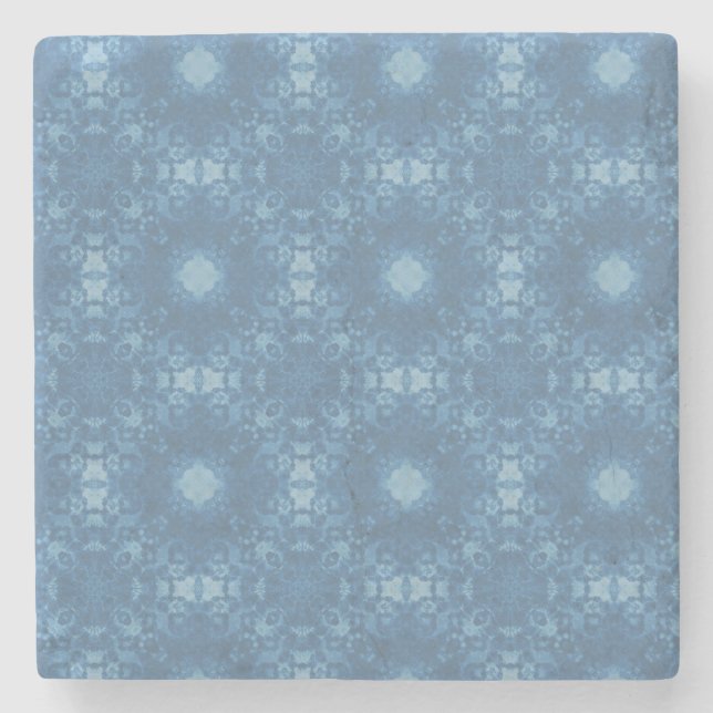 Posavasos De Piedra Patrón de firma azul (Anverso)