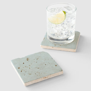 Posavasos De Piedra Patrón de flor de espuela de caballero azul vintag