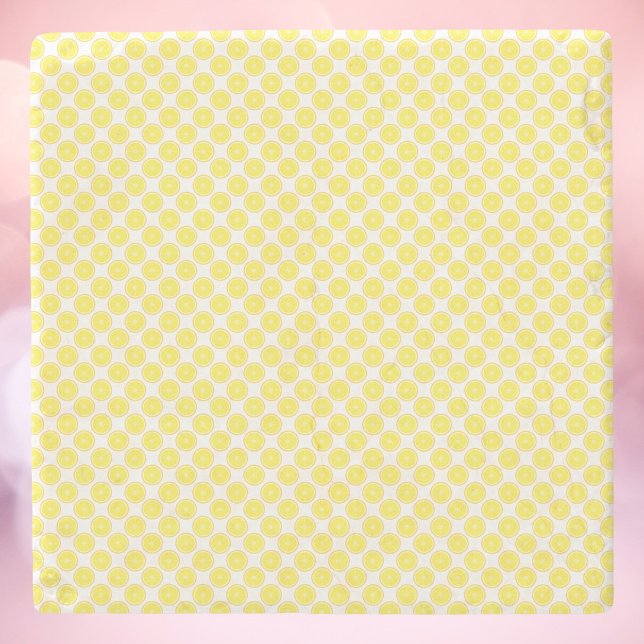 Posavasos De Piedra Patrón de Fruta de Limón (A coaster featuring a lemon fruit pattern)