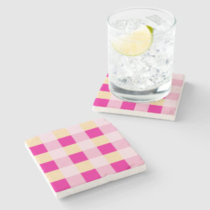 Posavasos De Piedra Patrón de Gingham