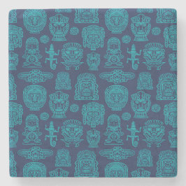 Posavasos De Piedra Patrón de inspiración azteca