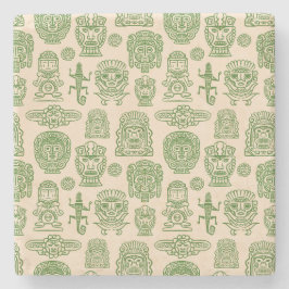 Posavasos De Piedra Patrón de inspiración azteca