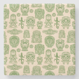 Posavasos De Piedra Patrón de inspiración azteca
