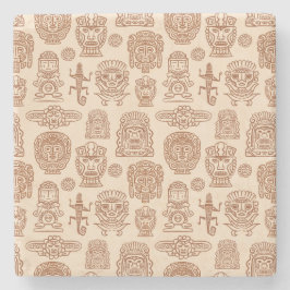 Posavasos De Piedra Patrón de inspiración azteca