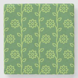 Posavasos De Piedra Patrón de jardín de flores planas