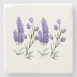 Posavasos De Piedra Patrón de lavanda francés