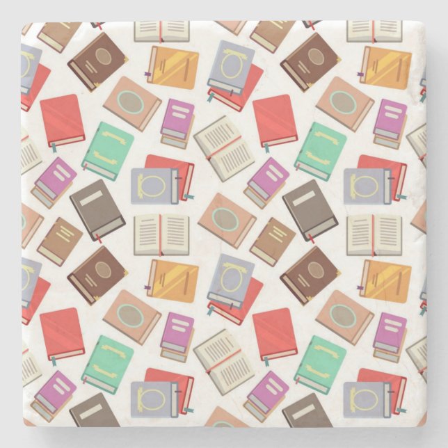 Posavasos De Piedra Patrón de libro (Anverso)