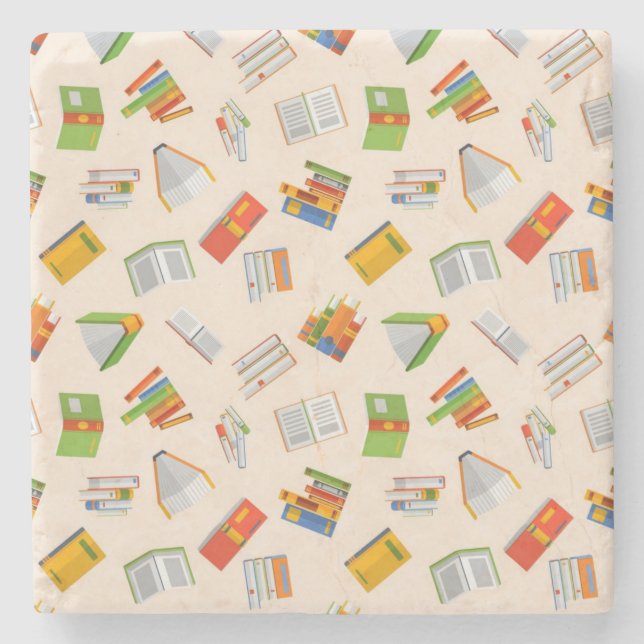 Posavasos De Piedra Patrón de libro (Anverso)