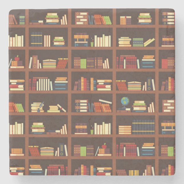 Posavasos De Piedra Patrón de libro (Anverso)