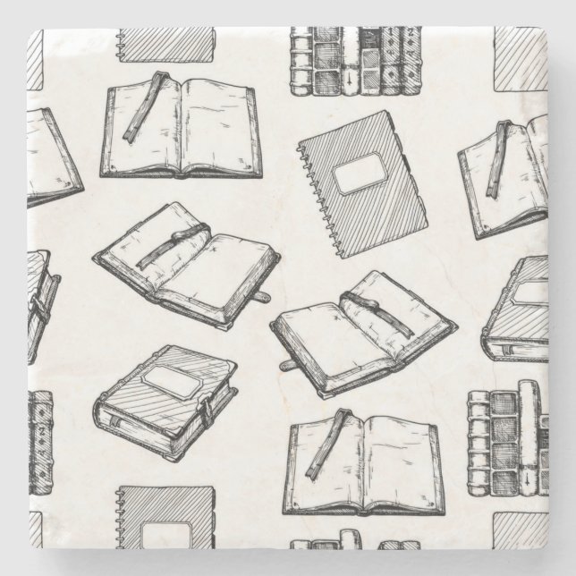 Posavasos De Piedra Patrón de libro (Anverso)