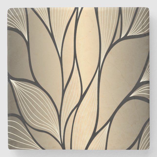 Posavasos De Piedra Patrón de licencia creativa de oro antiguo (Anverso)