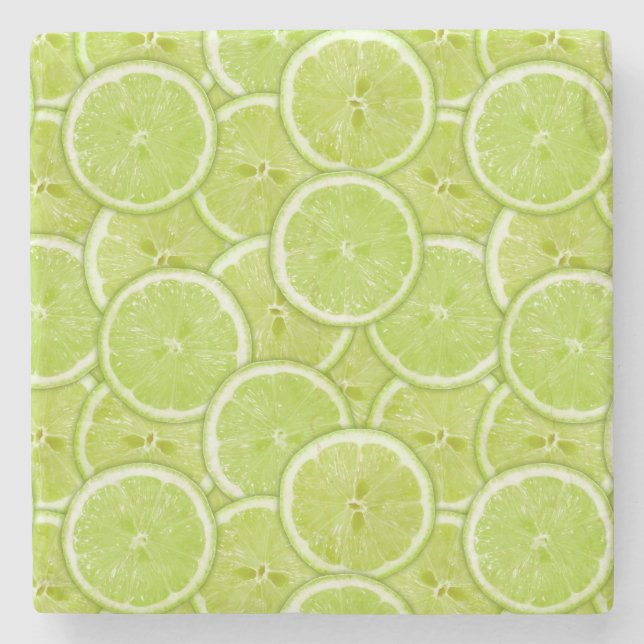 Posavasos De Piedra Patrón De Lime Verde (Anverso)