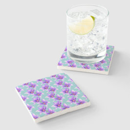 Posavasos De Piedra Patrón de lirio de valle púrpura