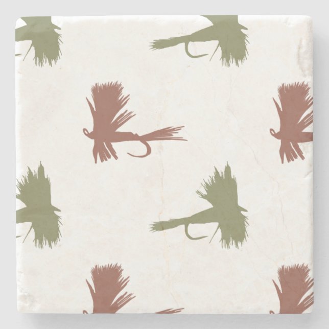 Posavasos De Piedra Patrón de Luces de Pesca (Anverso)