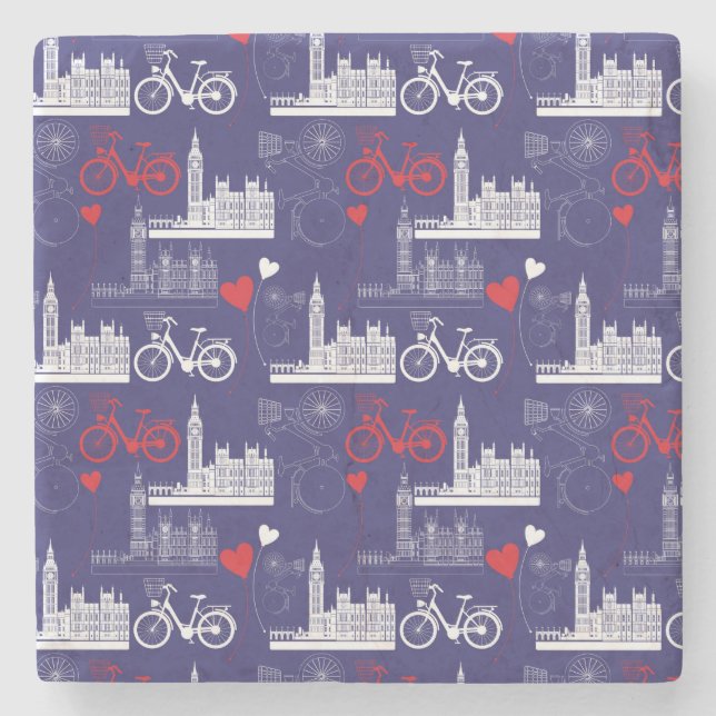 Posavasos De Piedra Patrón de monumentos de Londres (Anverso)